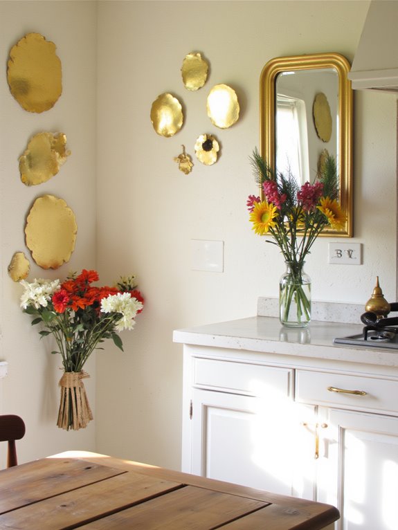 gold decor personalizes kitchens