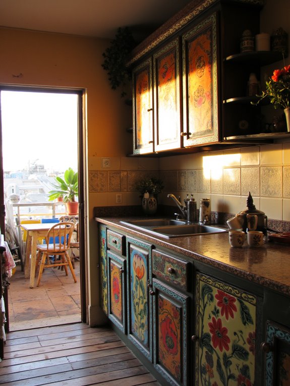 hand painted boho cabinet designs