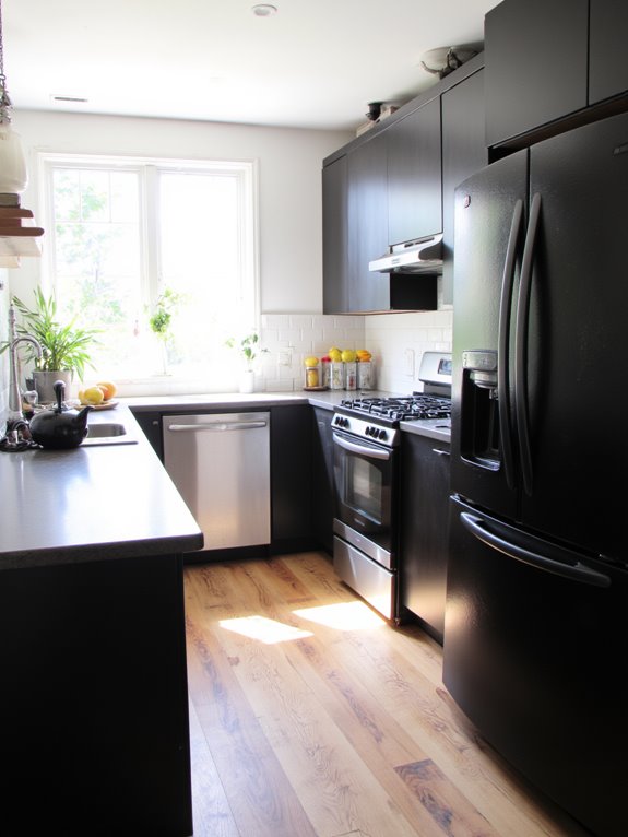 harmonious black and stainless steel