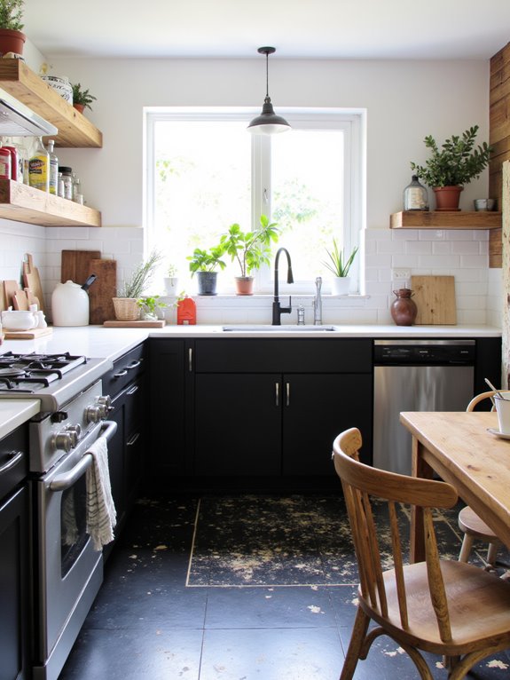 harmonious black white wood balance