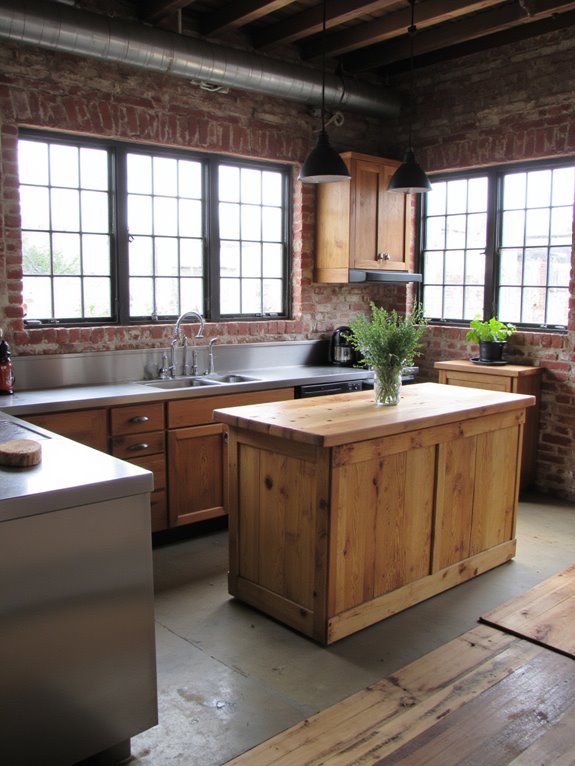 industrial wood and metal