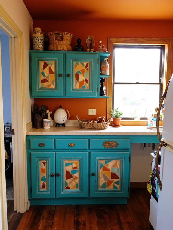 intricate woodwork enhances kitchen