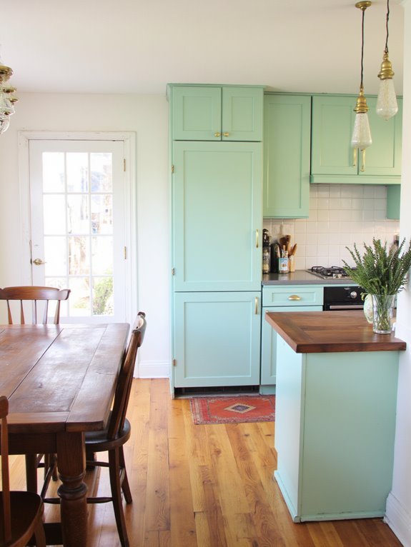 inviting seafoam kitchen lighting