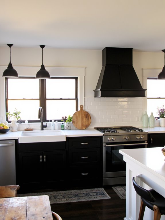lighting for black kitchens
