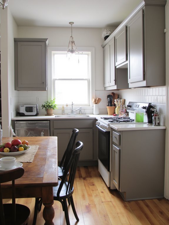 lighting impacts taupe cabinets