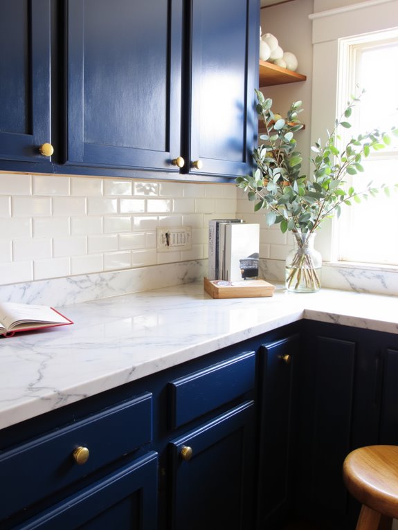 luxe gold cabinet accents