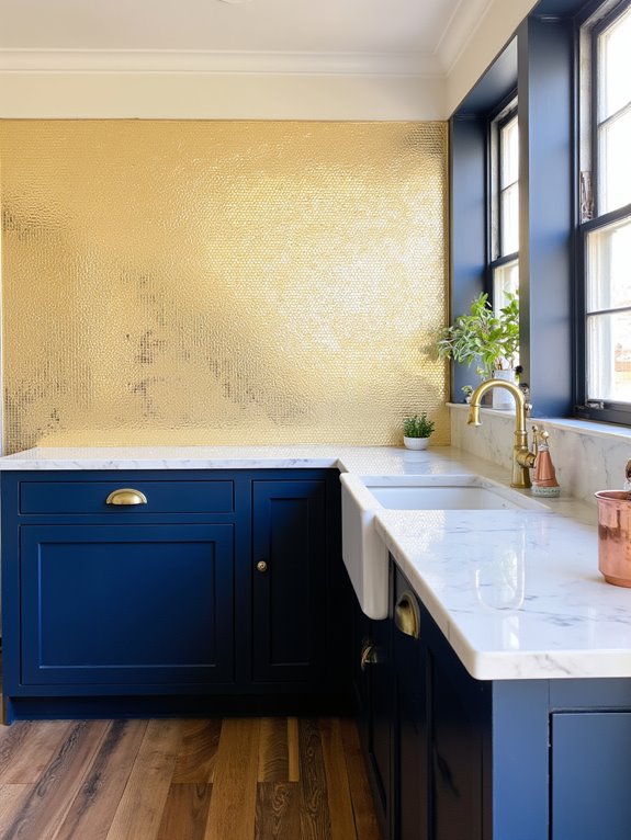 luxurious gold backsplash elegance