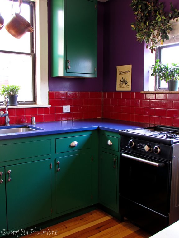 luxurious jewel tone kitchen