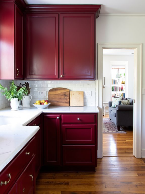 luxurious rich burgundy cabinetry