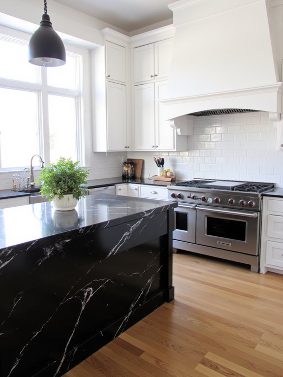 luxury black and white kitchen