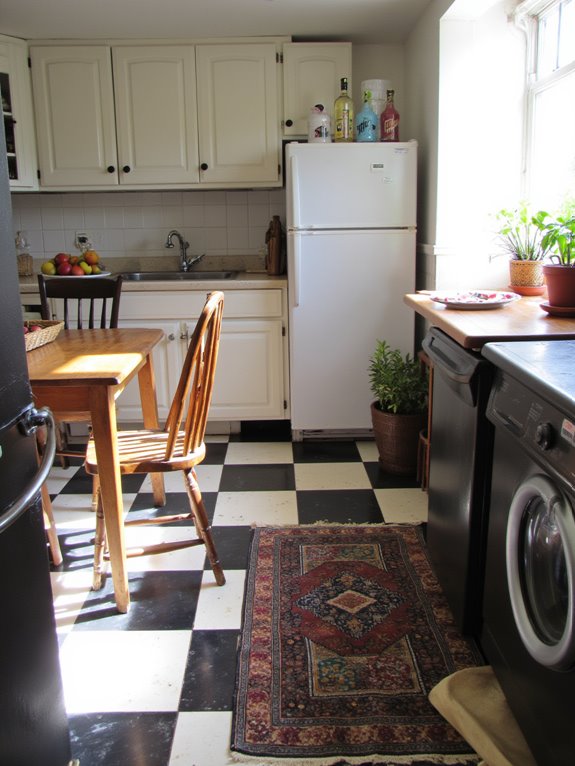 maintain black and white floors