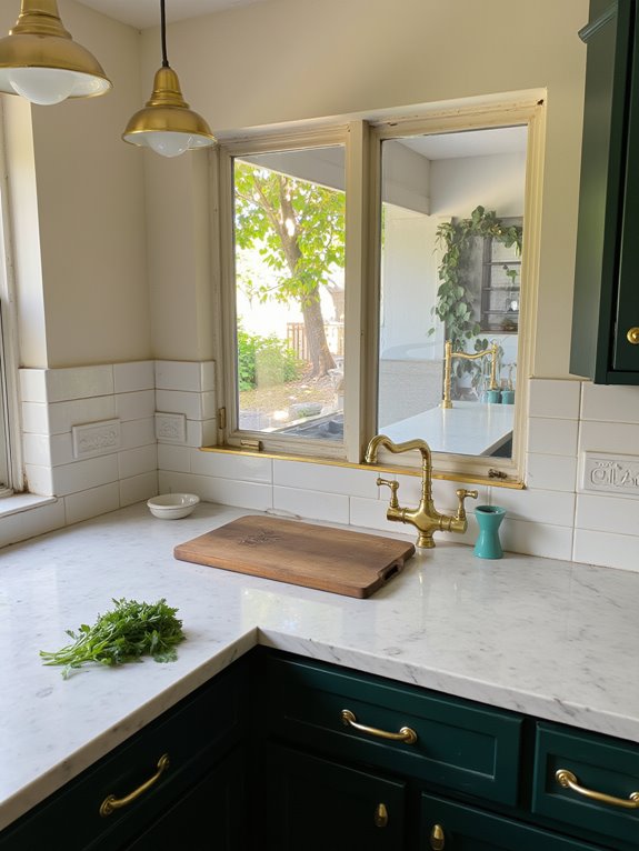 maintain gold kitchen accents