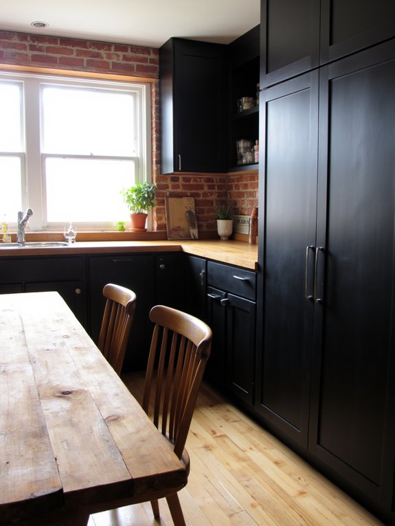 matte black cabinets elegance