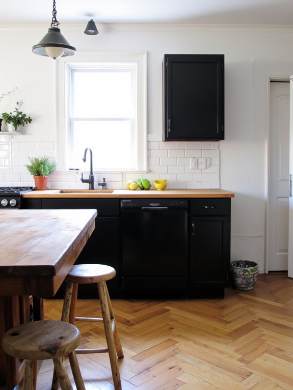 matte black glossy white