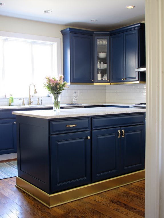 metallic cabinetry design accents