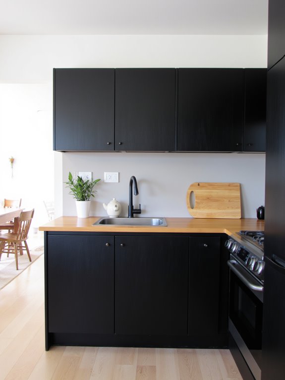 minimalist black kitchen elegance