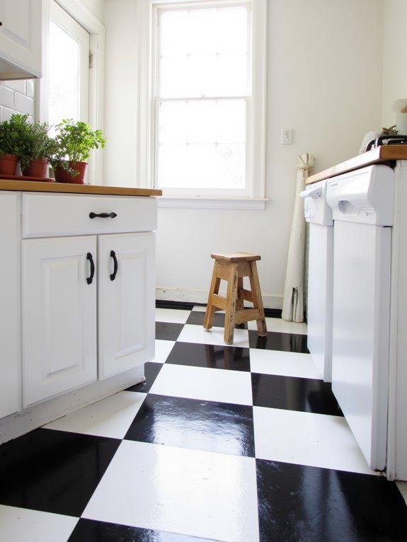 minimalist checkered floor elegance