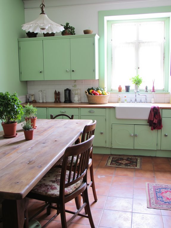 mint green kitchen tranquility