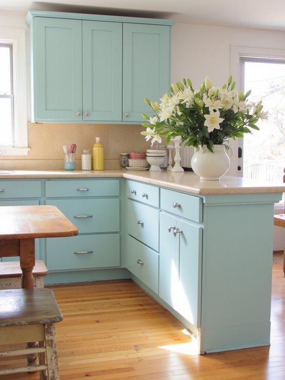 mixing blue green with neutrals