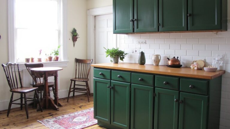 modern elegant green cabinets