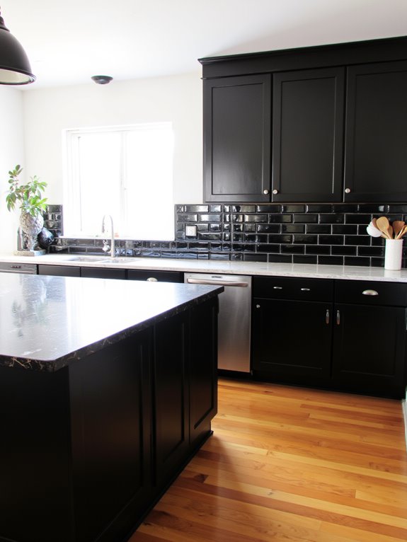 modern kitchen black accents