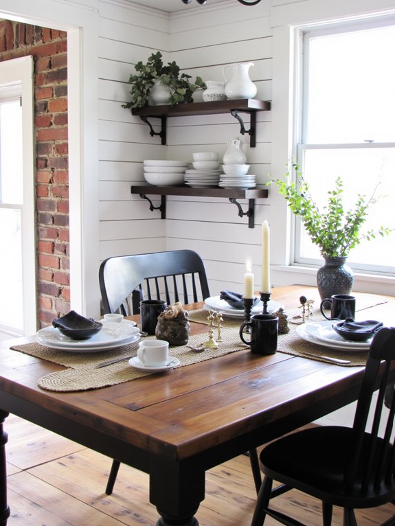 monochrome dinnerware enhances elegance