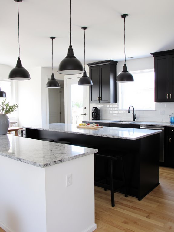 monochrome kitchen lighting fixtures