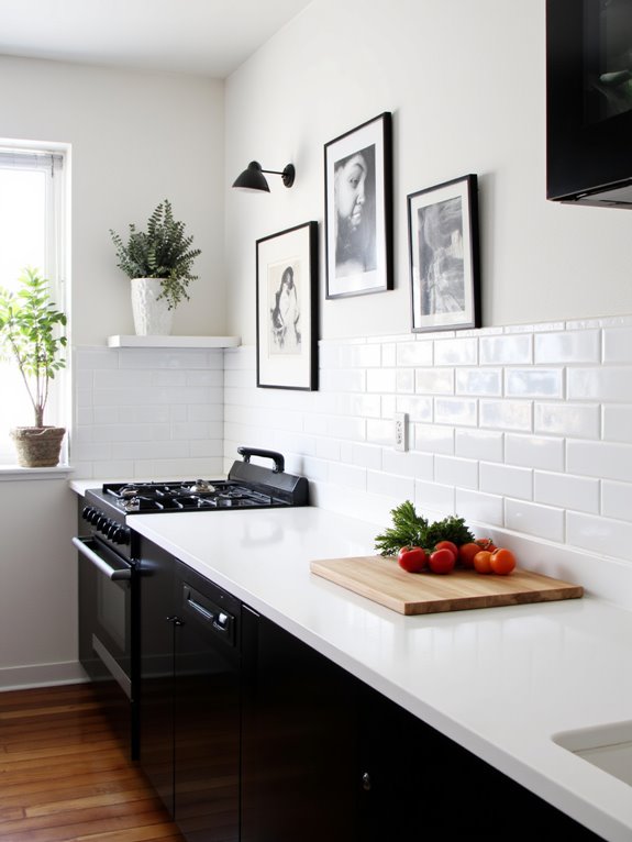 monochrome kitchen wall art