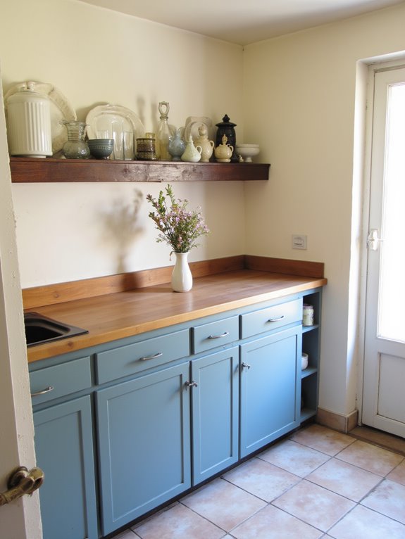muted blue kitchen elegance