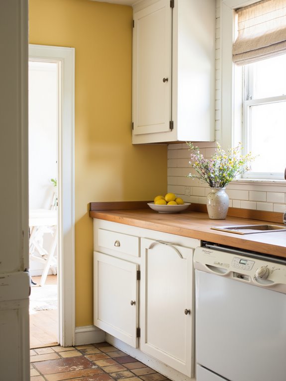 muted mustard kitchen elegance