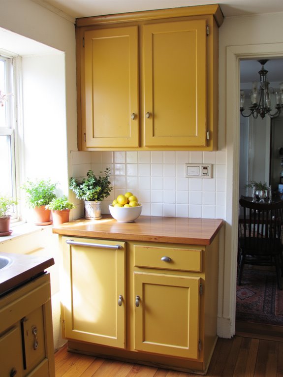 muted mustard kitchen elegance