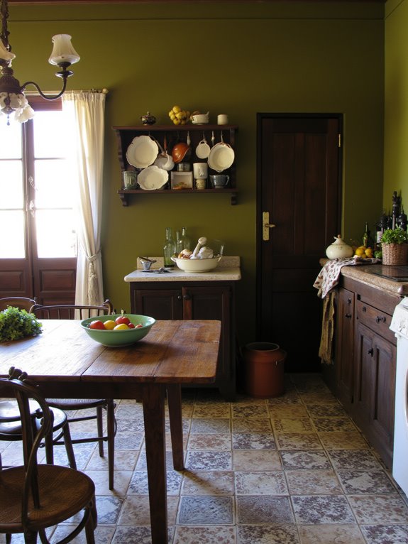 muted olive green elegance