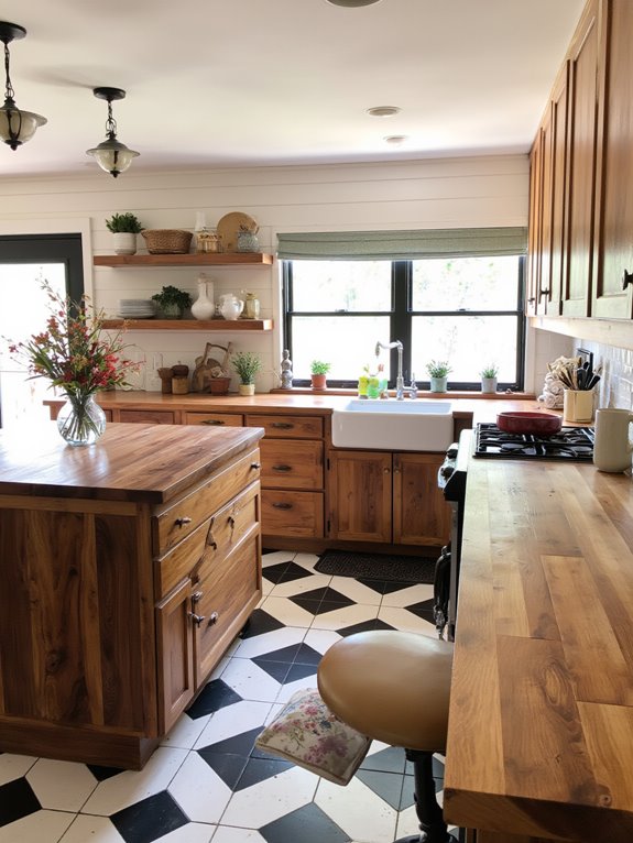 natural wood kitchen accents