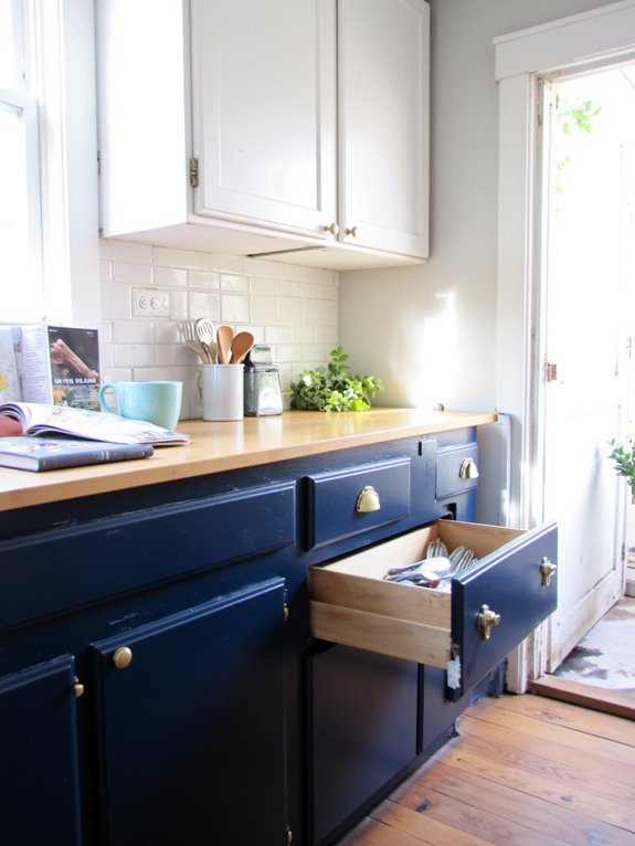 navy blue cabinet transformation