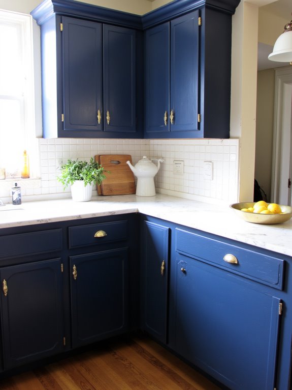 navy blue cabinets elegance