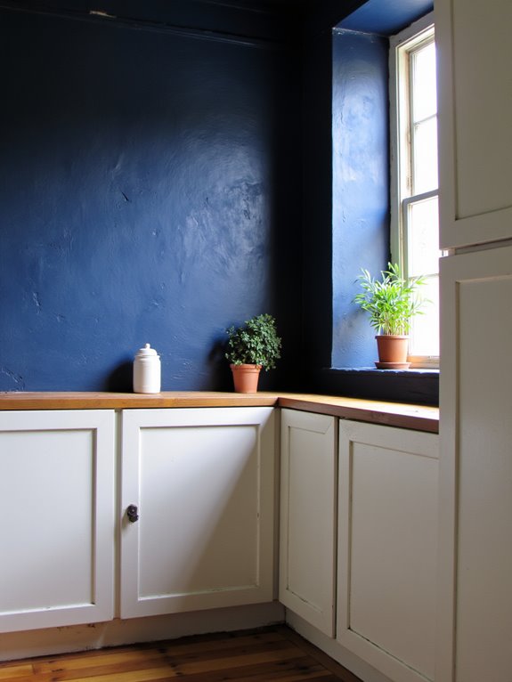 navy blue kitchen sophistication