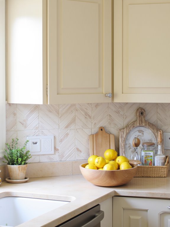 neutral cabinets stylish backsplashes