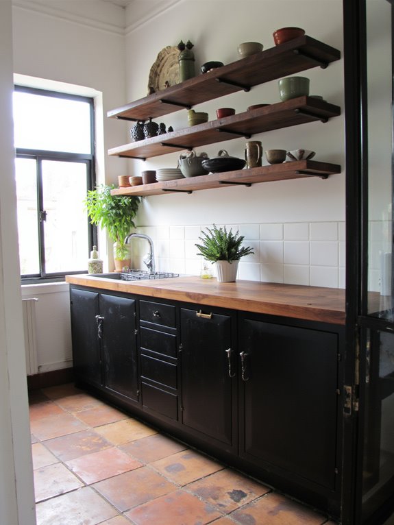 open shelving enhances contrast