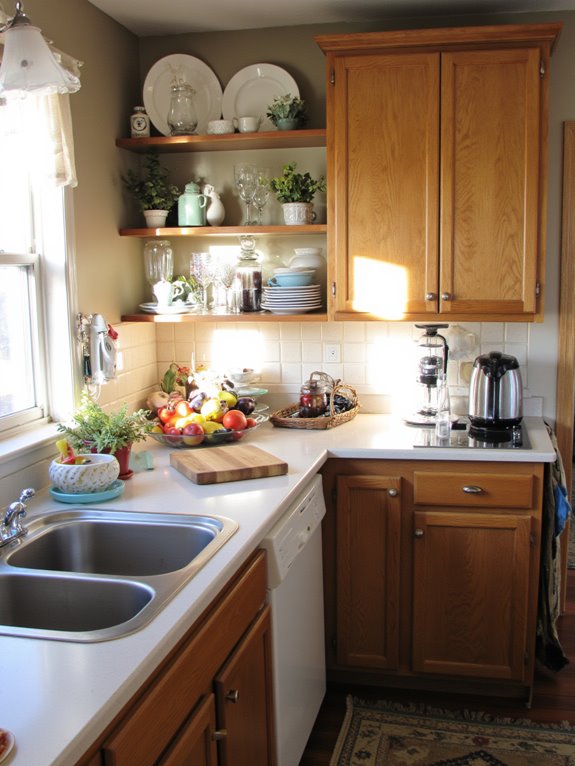 open shelving enhances organization