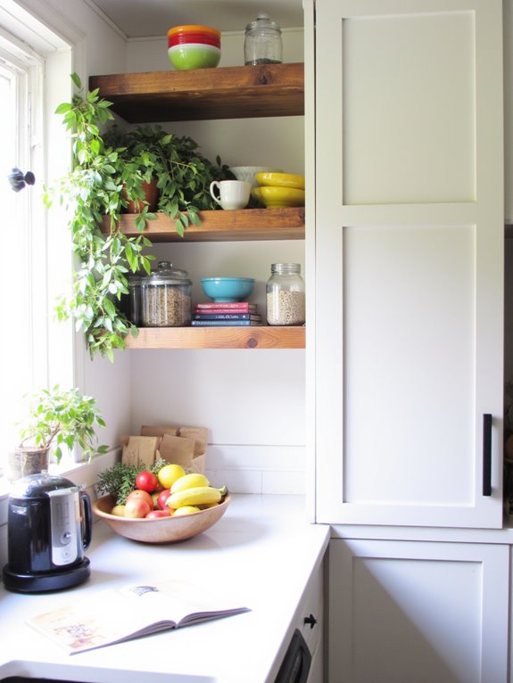 open shelving kitchen decor