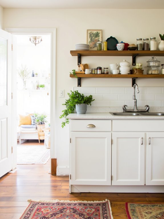 open shelving with charm