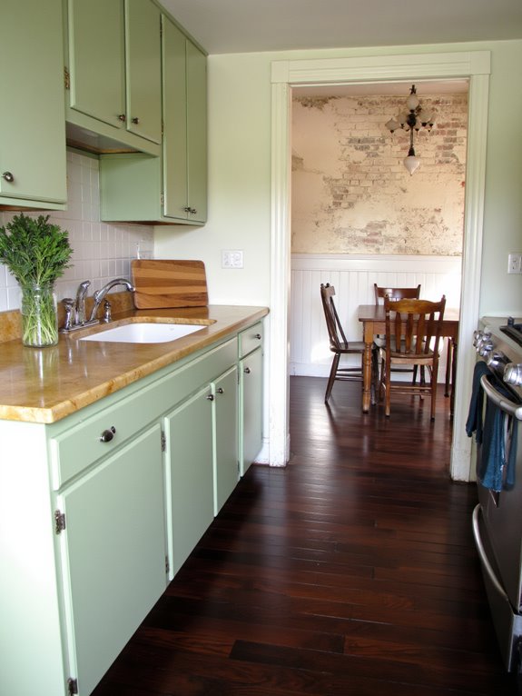 painted cabinets dark floors