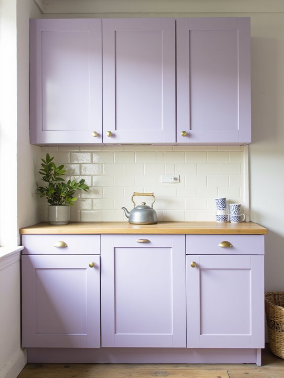 pale lavender kitchen transformation