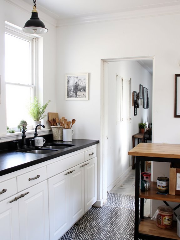 personalized black and white kitchen