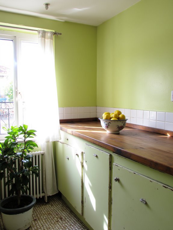 pistachio green kitchen elegance