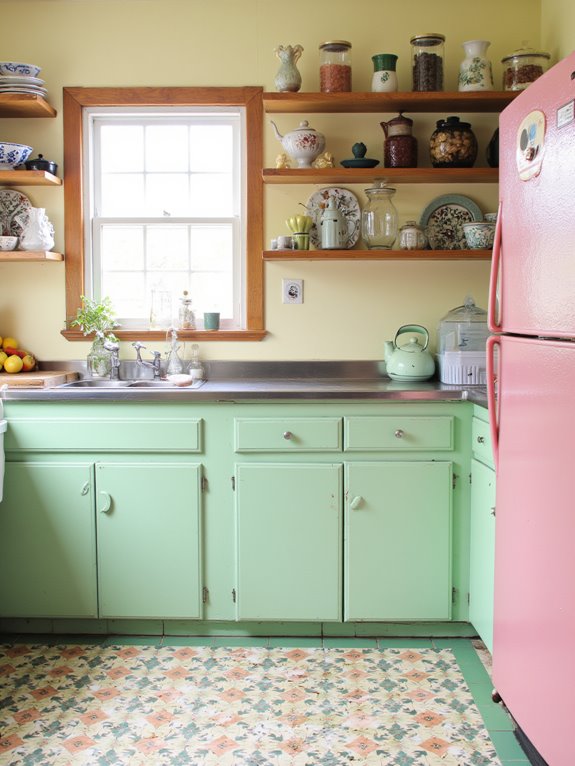 playful pastel cabinets charm