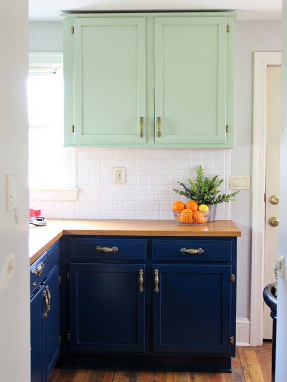 playful two tone cabinet designs