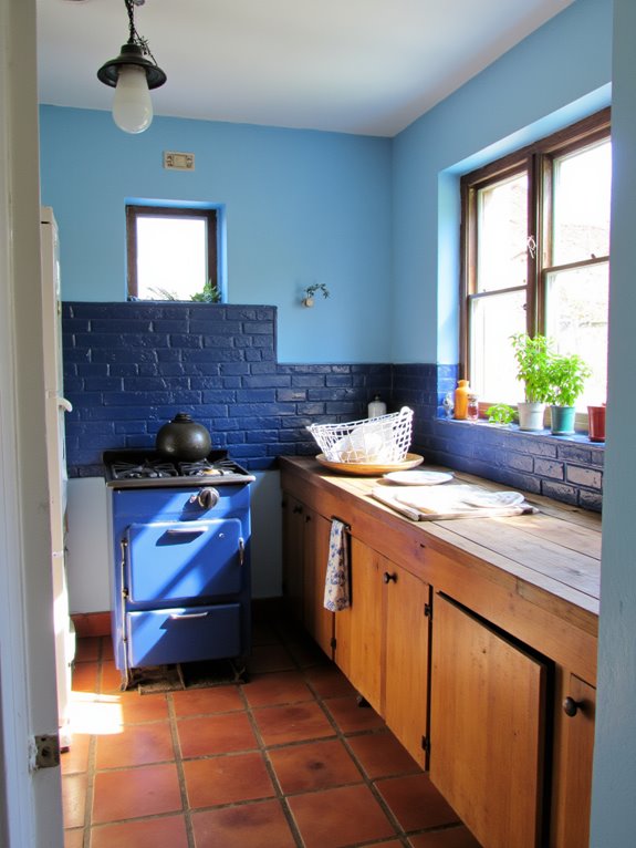 refreshing cool blue kitchen