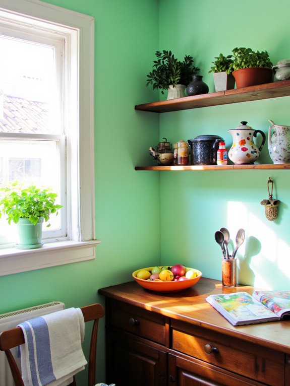 refreshing mint green kitchen