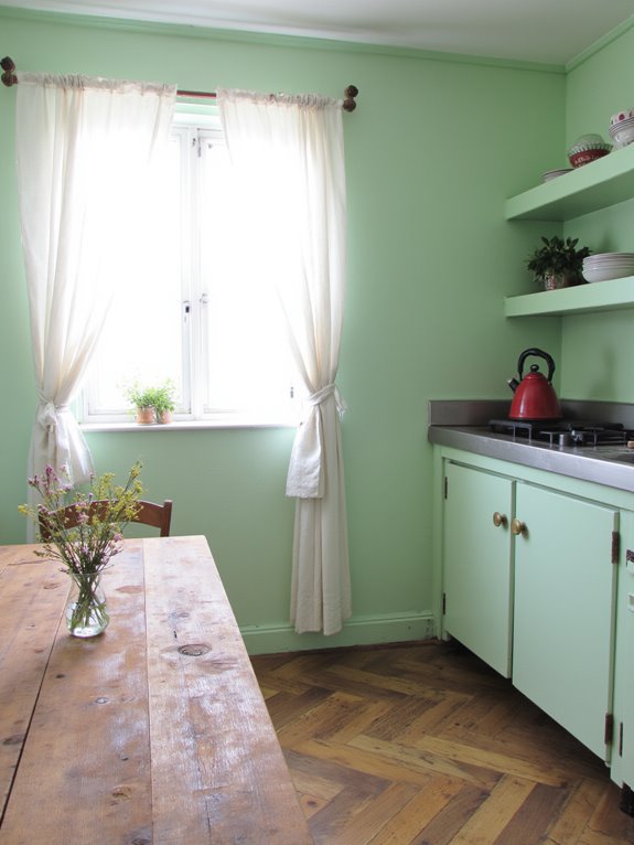 refreshing mint green kitchen